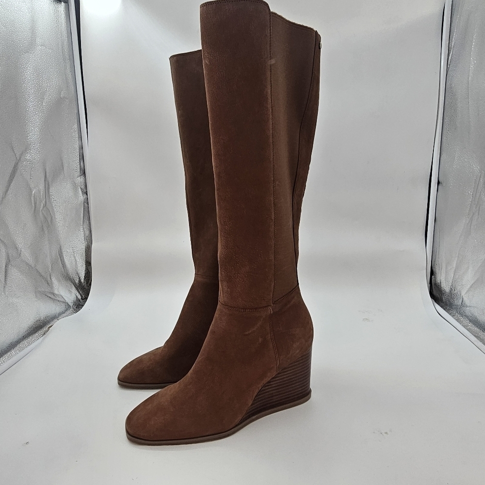NYDJ Jessica Knee-High Wedge Boots Cognac Women’s NWOB Size 9.5 - Picture 5 of 13